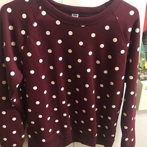 Polka dot fleece pullover